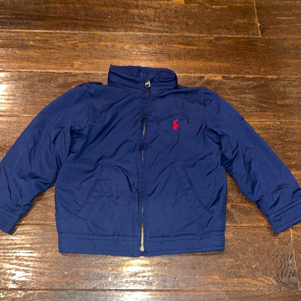 Polo Ralph Lauren Boys Hooded Jacket - Fleece inside, soft outside - Navy 4/4T